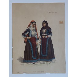 U. MARTELLI COSTUMI DI ARITZO E BELVI' Litografia di U.Martelli rara 1899